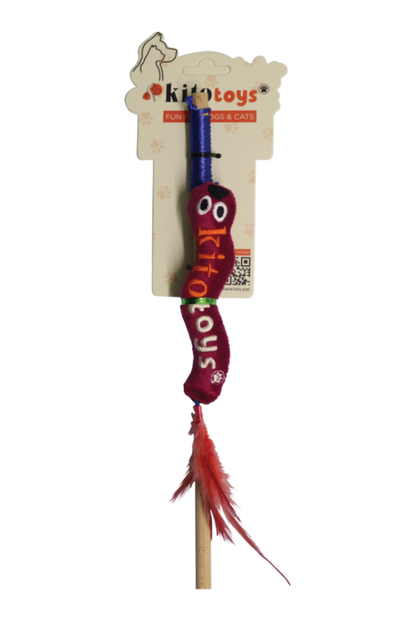 Worm Plush Toy (Rod Toy)– For Cats