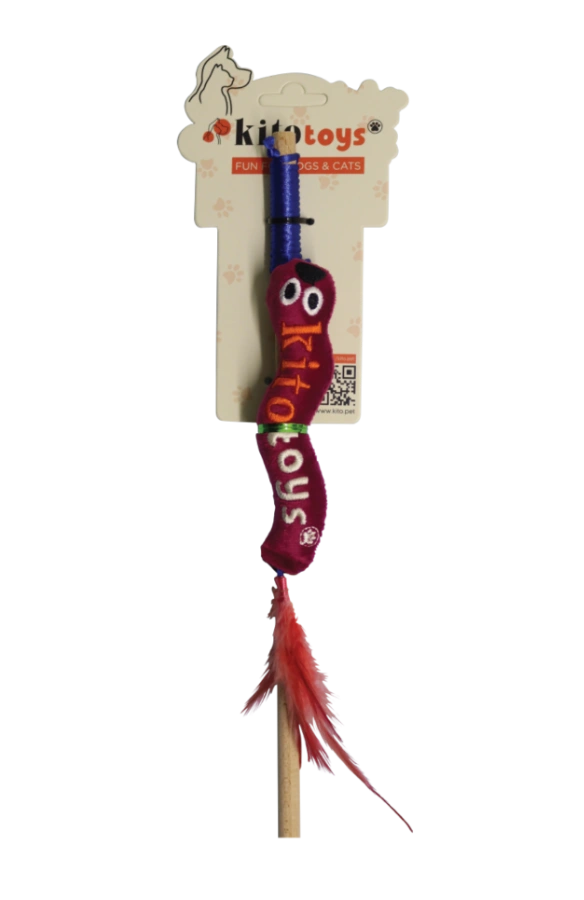 Worm Plush Toy (Rod Toy)– For Cats