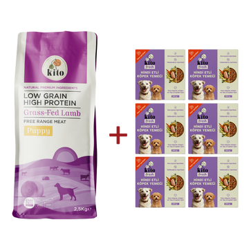 Puppy Food 2,5 KG + Kito Fresh Dog Food with Turkey X 6