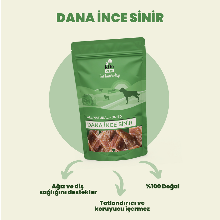 Kito Dana İnce Sinir Çiğnemelik Köpek Ödül Maması %100 Doğal, Glutensiz, Organik 100 gr