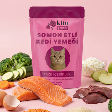 Kito Fresh Somon Etli Kedi Yemeği %100 Taze İçerikli Mama 80 gr