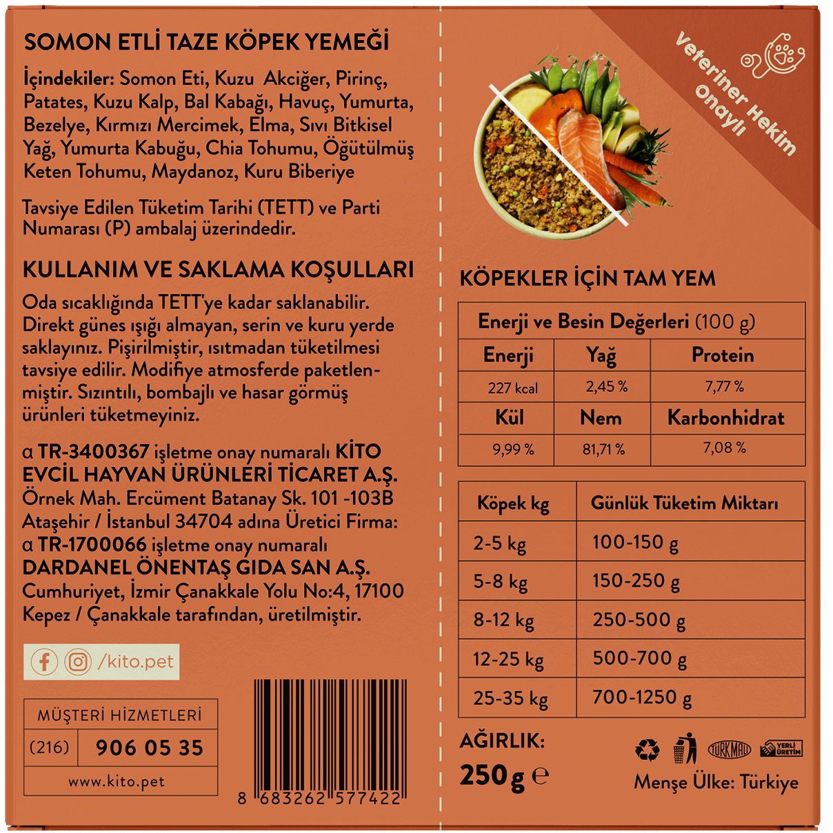 Somon Etli Köpek Yemeği