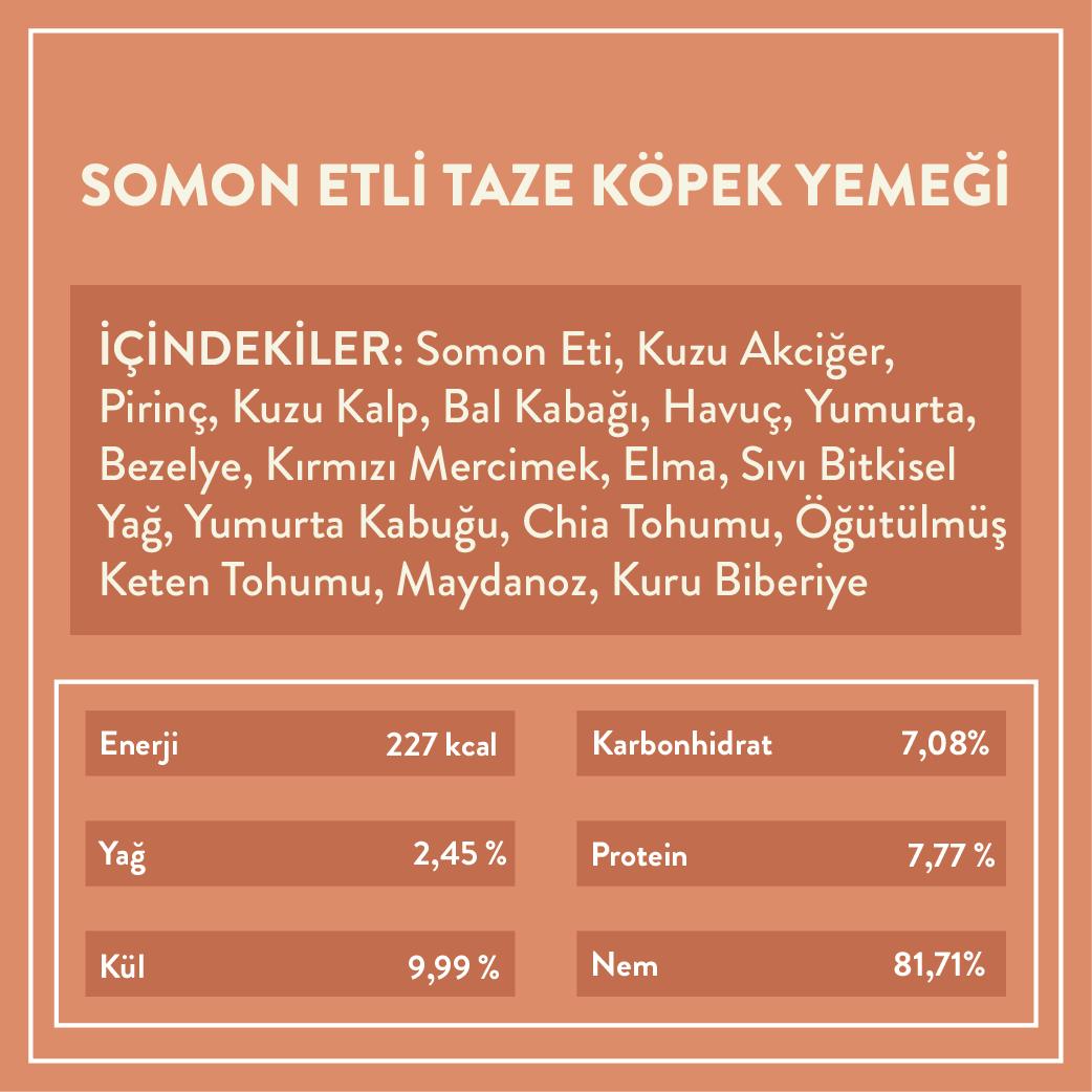 Somon Etli Köpek Yemeği İçindekiler