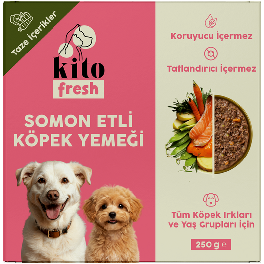 Kito Fresh Somon Etli Köpek Yemeği %100 Taze İçerikli Mama 250 gr