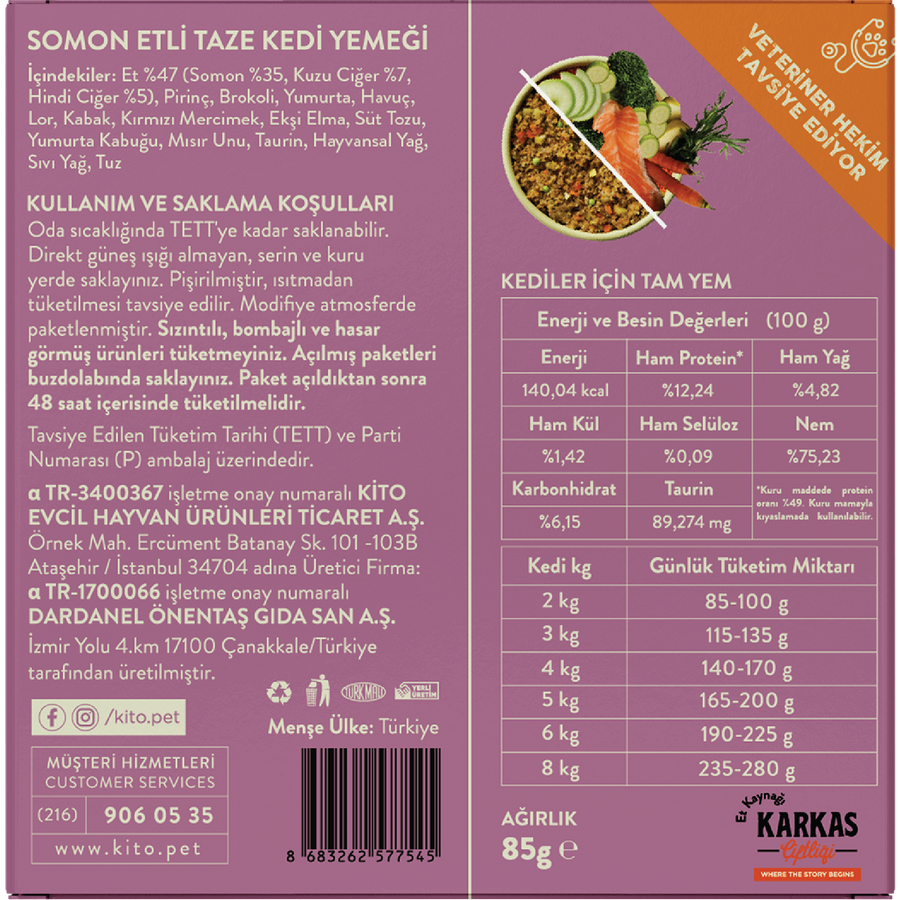 Kito Fresh Cat Food with Salmon 85 gr