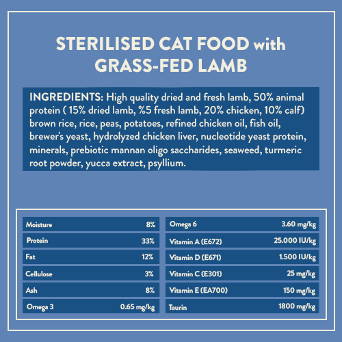 3 pieces of 2 kg sterilised cat food