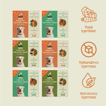 Kito Fresh Köpekler için %100 Taze İçerikli Mama Tanışma Paketi