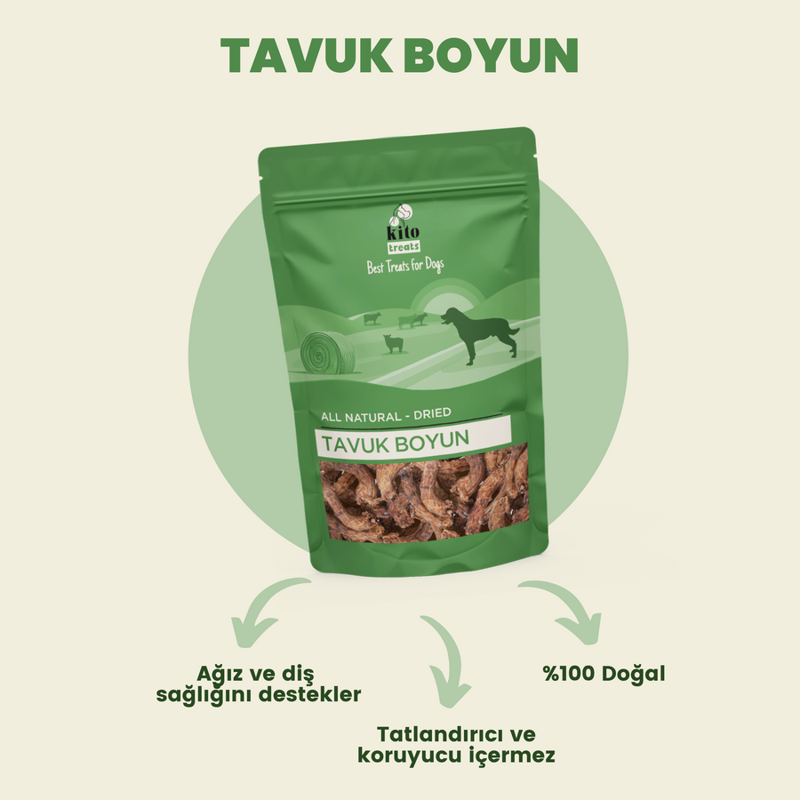 Chicken Neck Dog Treats 100% Natural, Gluten-Free, Organic 100 gr