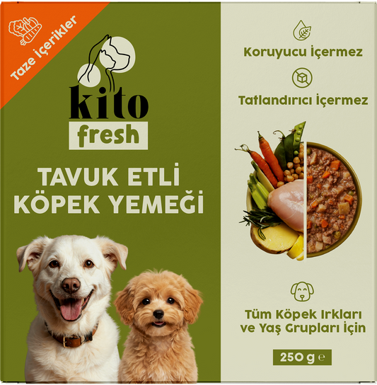 Kito Fresh Tavuk Etli Köpek Yemeği %100 Taze İçerikli Mama 250 gr