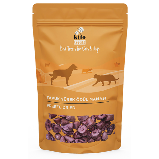 Kito Freeze Dried Tavuk Yürek Ödül Maması Kediler için (30 gr)