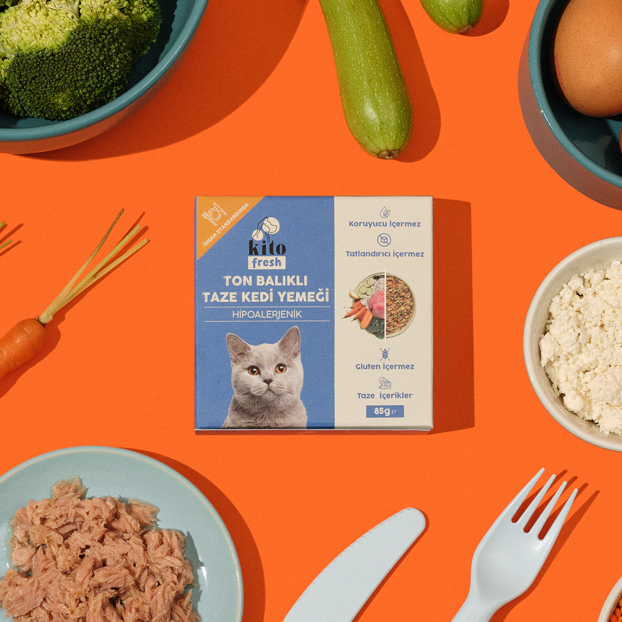 3 Günde 1 Sevindir Paketi Kito Fresh Ton Balıklı Kedi Yemeği 85 gr (10 Adet)