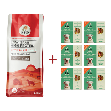 Yetişkin Mini Irk Köpek Maması 2.5 KG + Dana Etli Köpek Kito Fresh X 6