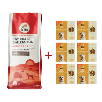 Yetişkin Mini Irk Köpek Maması 2.5 KG + Hindi Etli Köpek Kito Fresh X 6