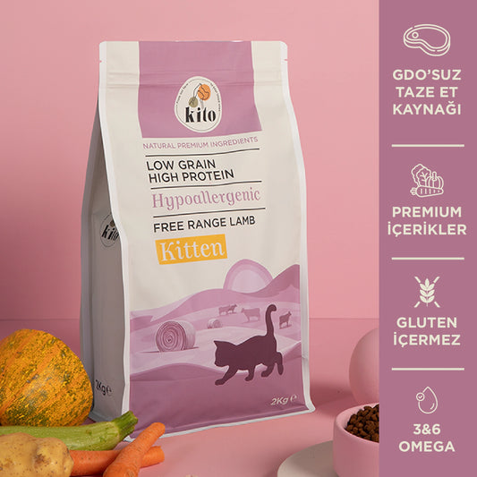Kito Doğal Besi Kuzu Etli Yavru Kedi Maması 2 KG